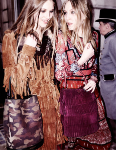 Florence Kosky and Ella Richards in the Burberry Autumn Winter 2015 Campaign