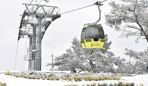 Teleferik’te “kar keyfi”