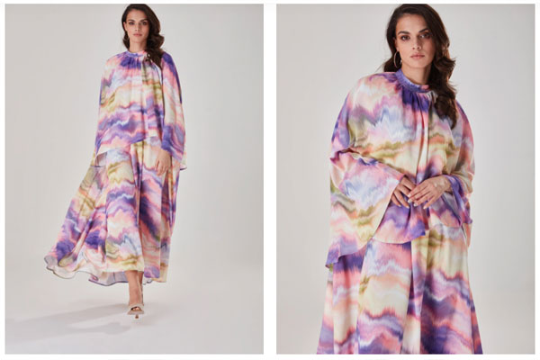 Batik Desenli Tasarım Elbise