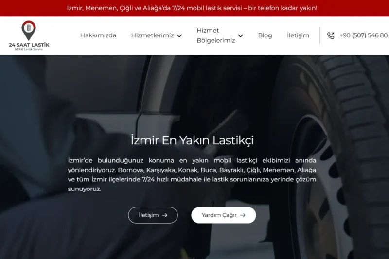 24 Saat Lastik ile İzmir Genelinde Mobil Lastik Yol Yardım Hizmeti