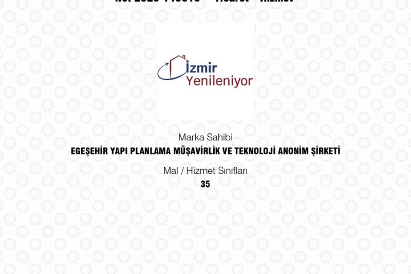 “İzmir Yenileniyor” markası tescillendi