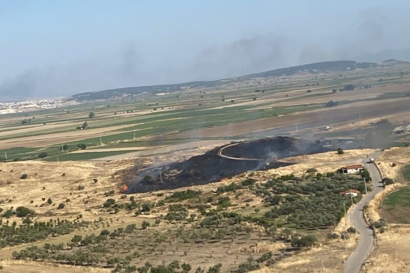 Foça’da makilik alandaki yangın kontrol altına alındı
