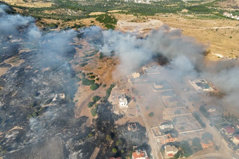 İtfaiye ekipleri Çandarlı’da alevlere karşı seferber oldu